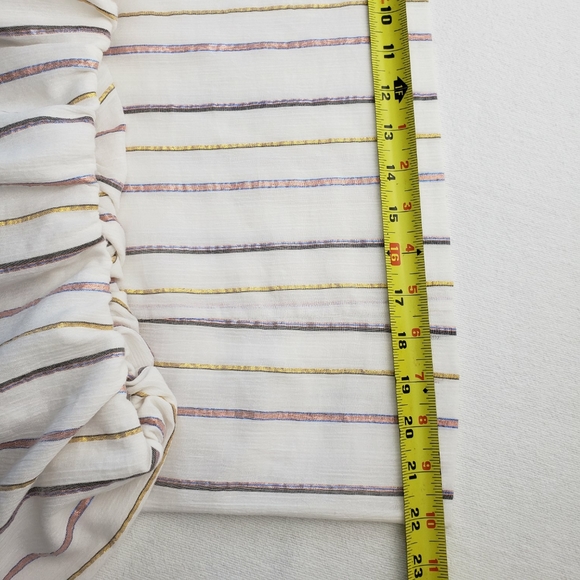 CHARLES HENRY Metallic Stripe Ivory Popover Dress Sz M NWT - Picture 12 of 15